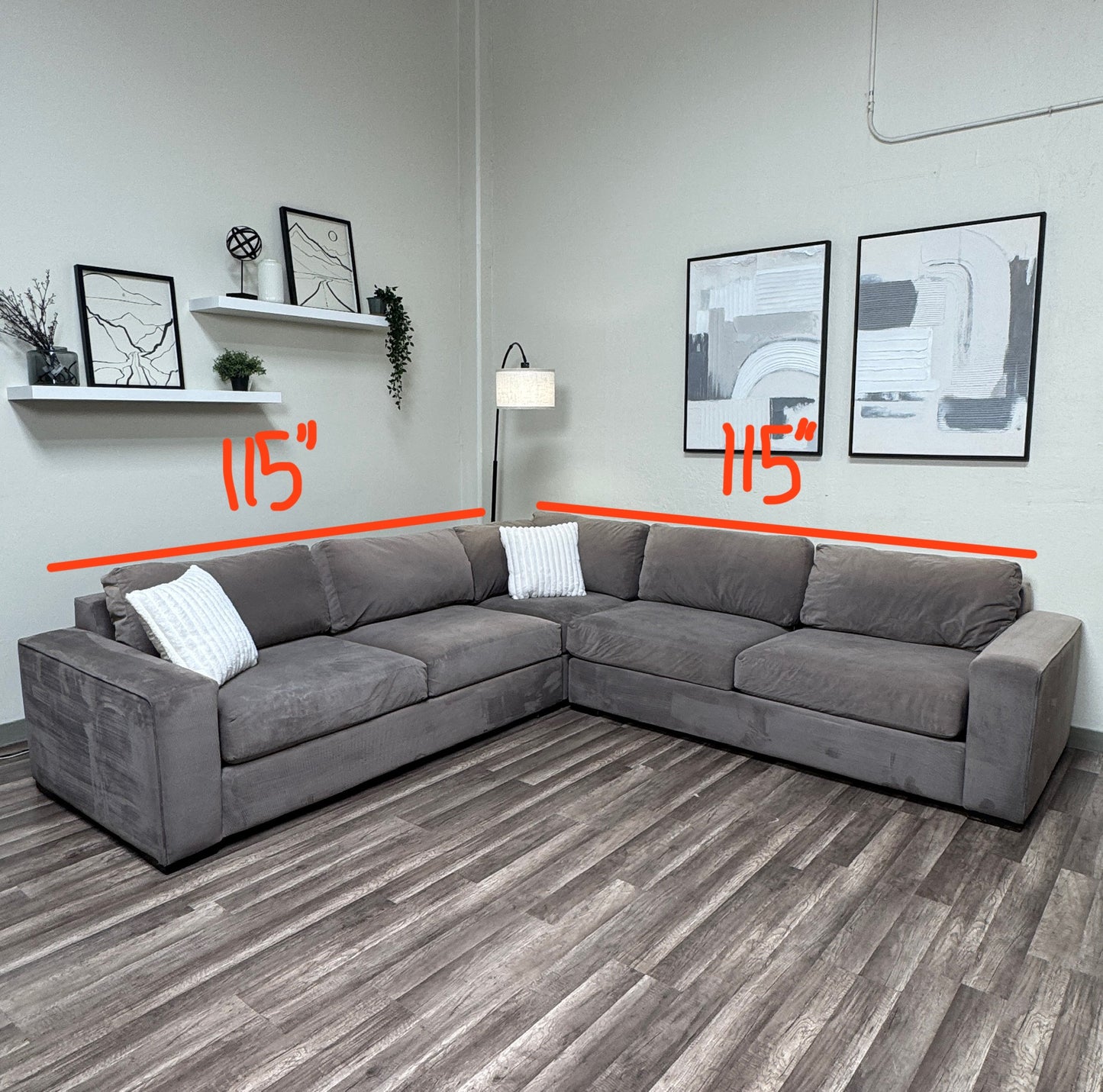 Crate & Barrel Gray Sectional Couch