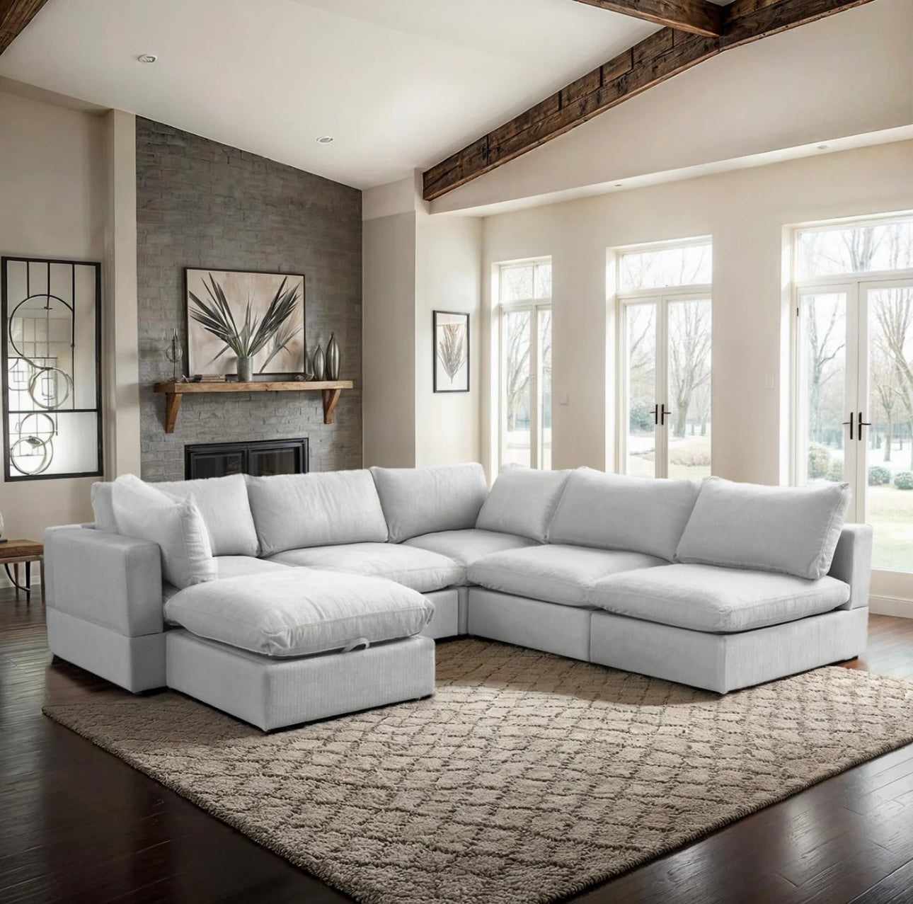 6 Piece Modular Comfy Cloud-White
