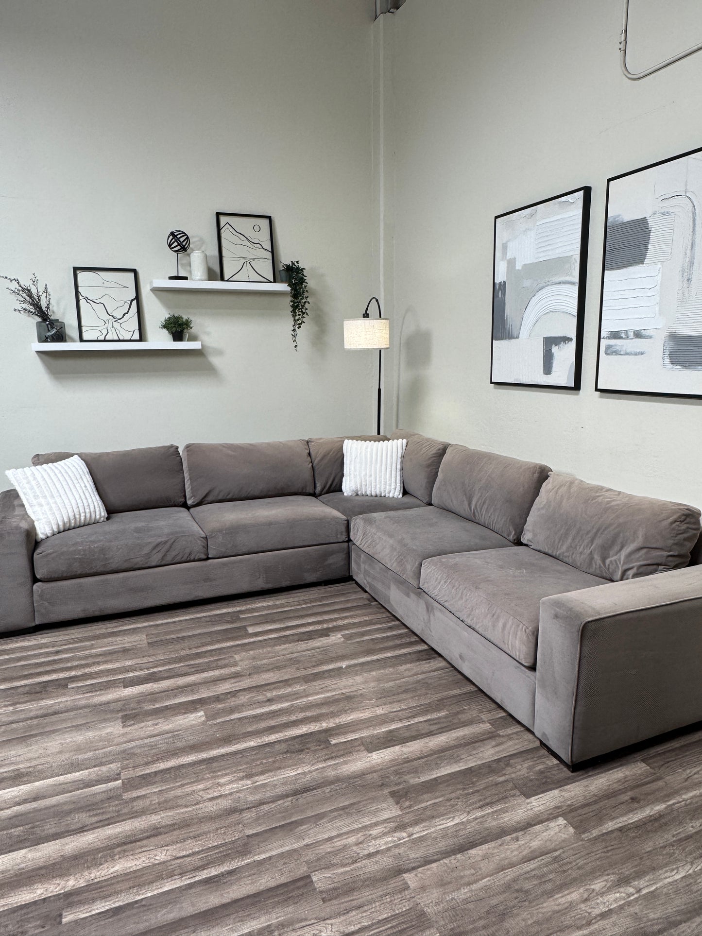 Crate & Barrel Gray Sectional Couch