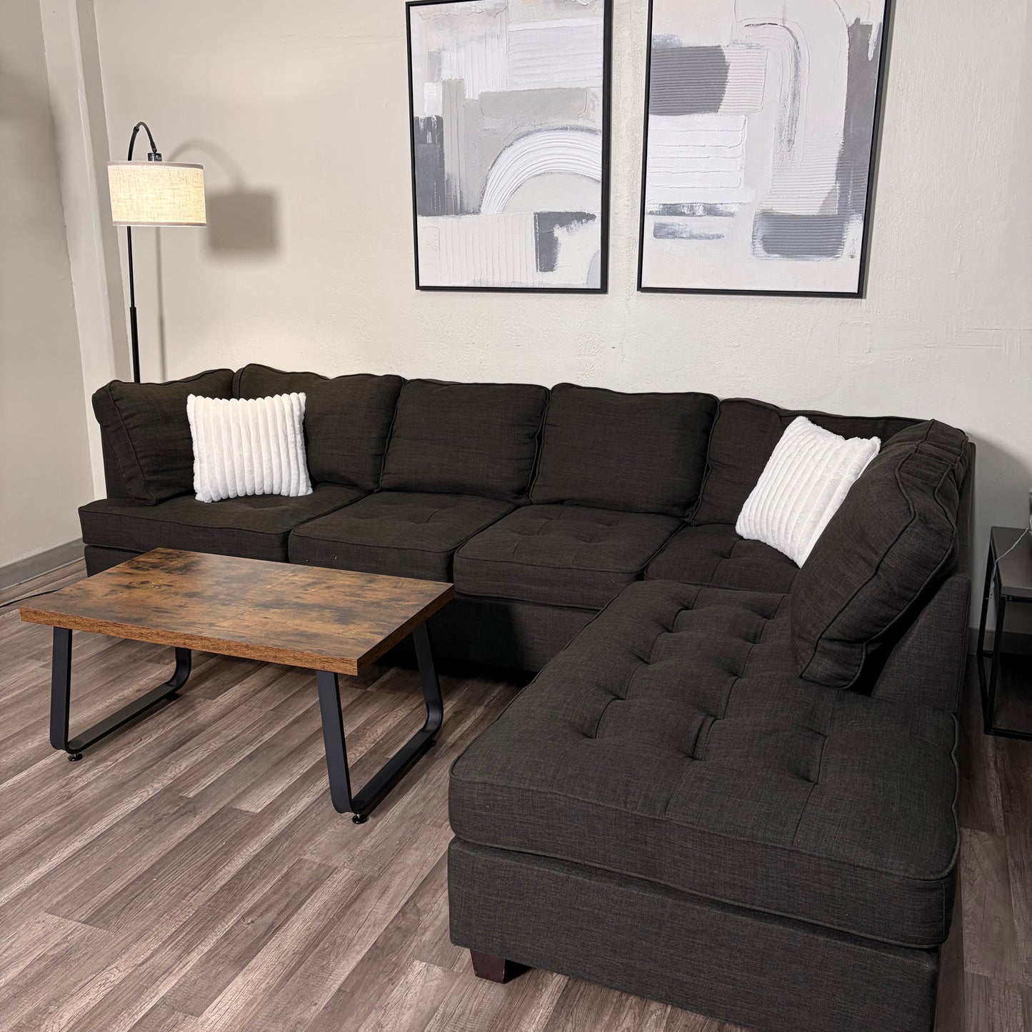 Dark Gray L Shaped Sectional