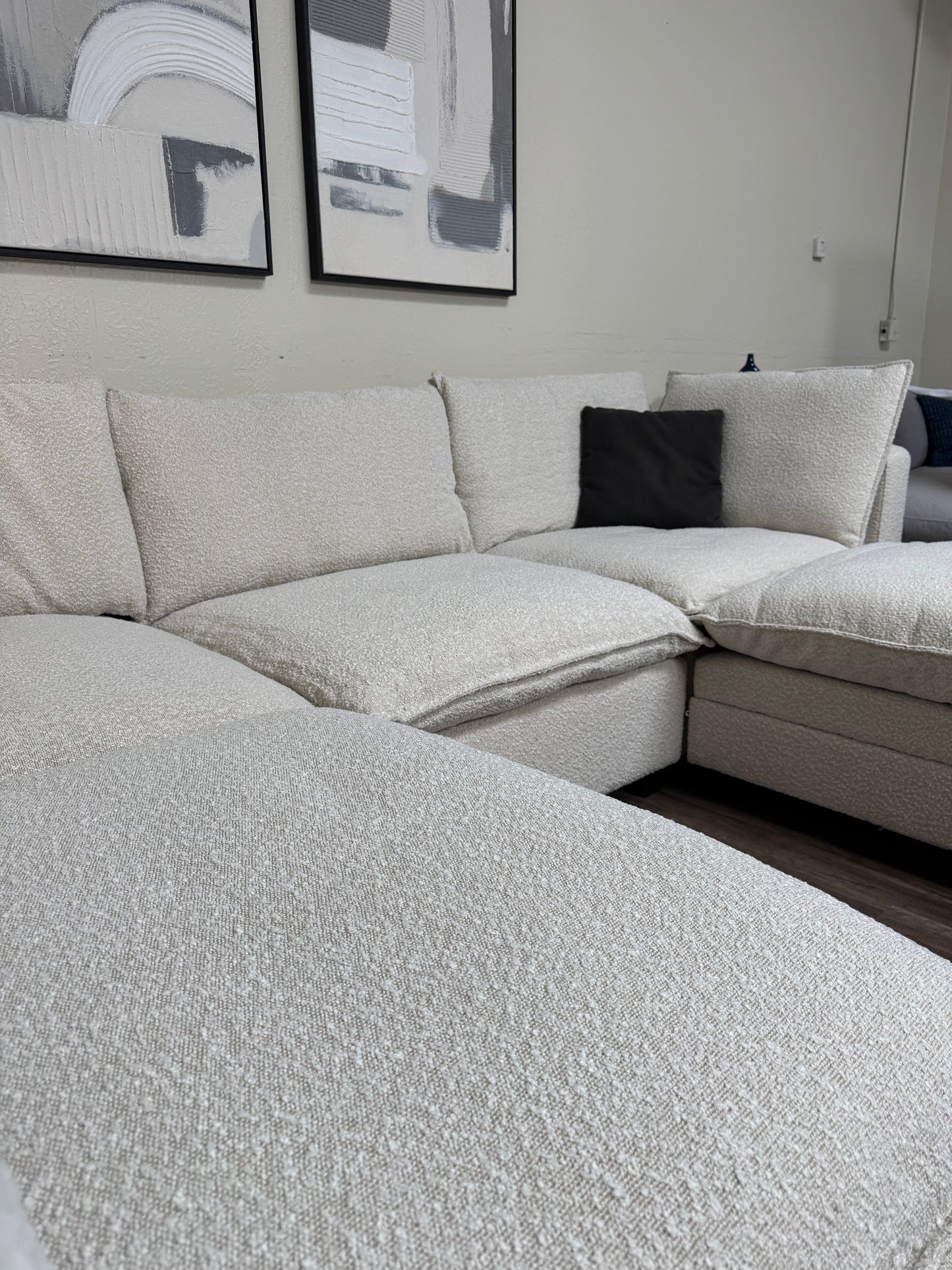 5 Piece Boucle Cloud Modular Sectional