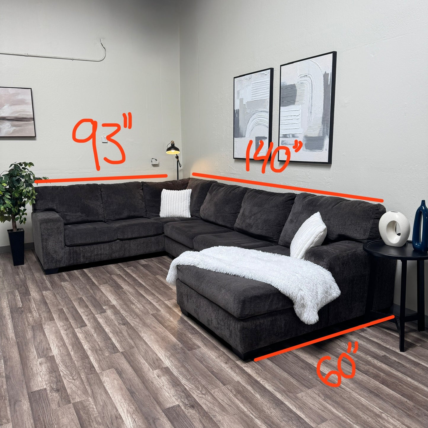 Dark Gray U Shaped Sectional