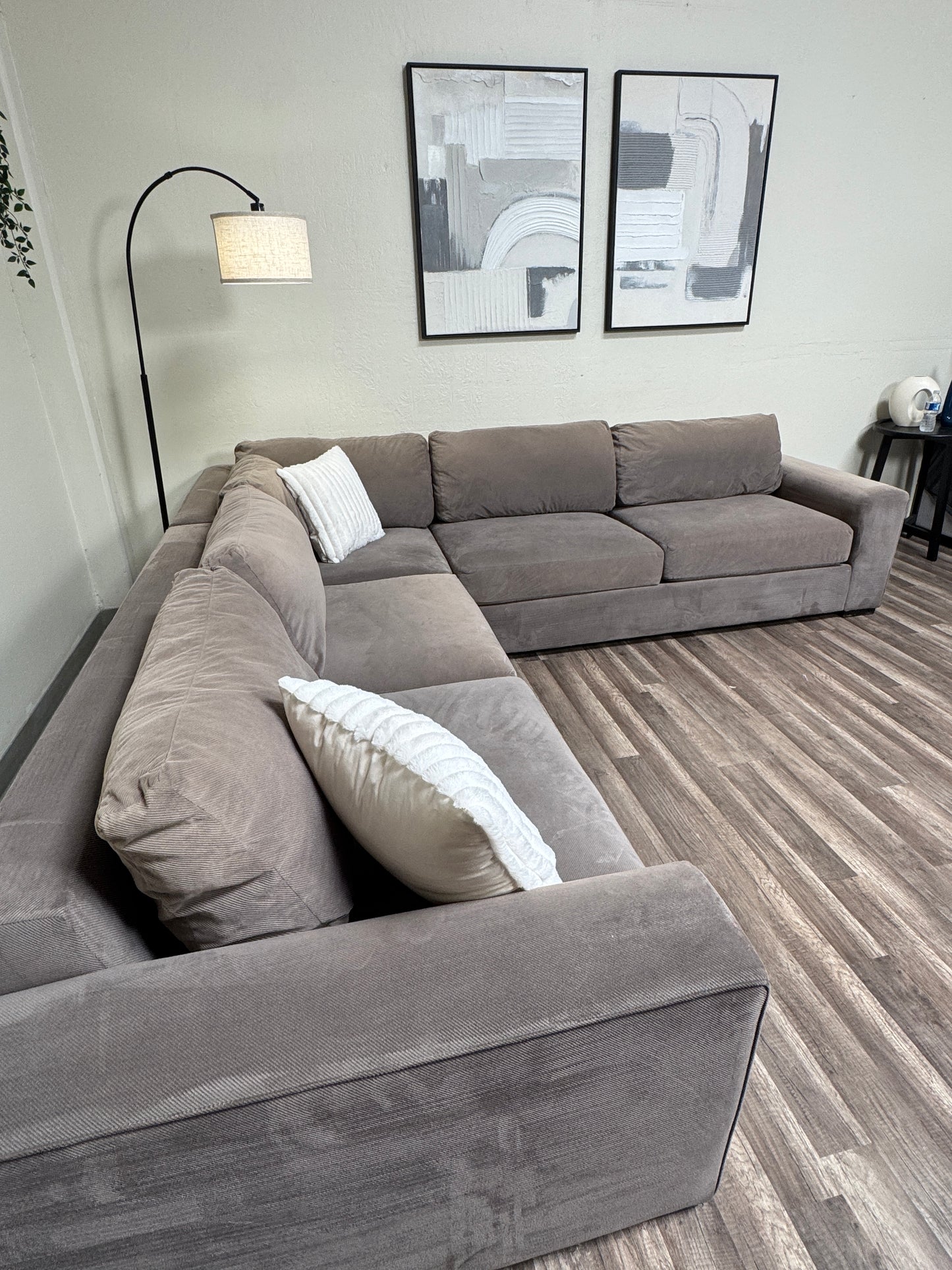 Crate & Barrel Gray Sectional Couch