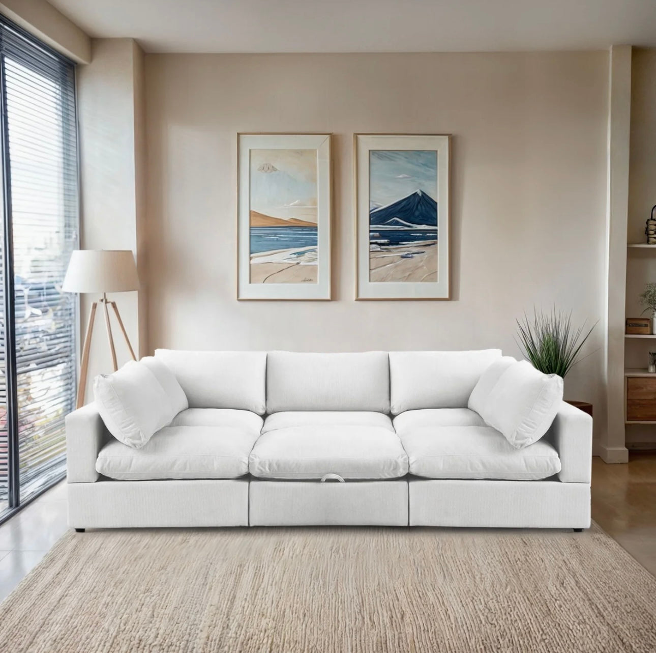6 Piece Modular Comfy Cloud-White