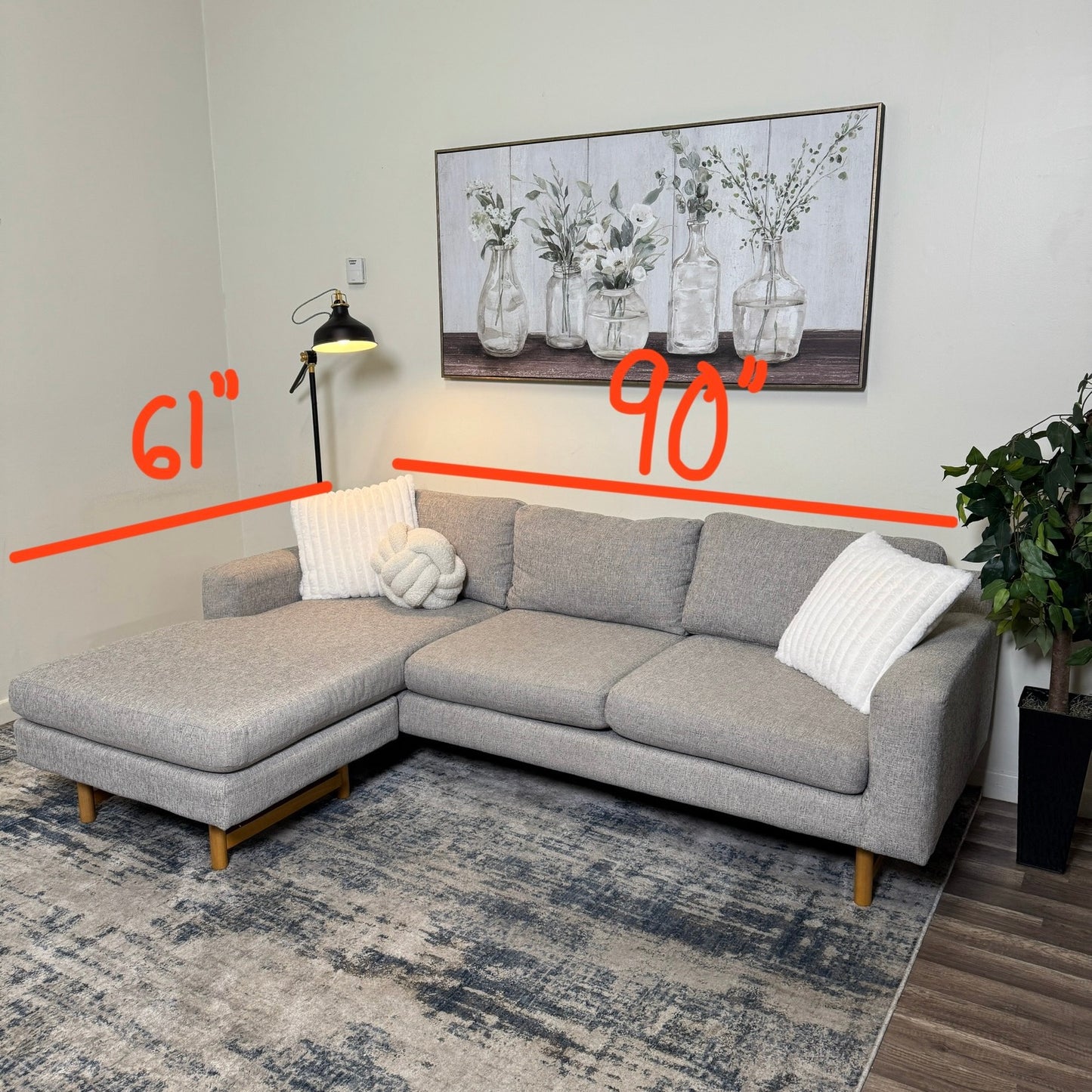 West Elm Gray Sectional Couch
