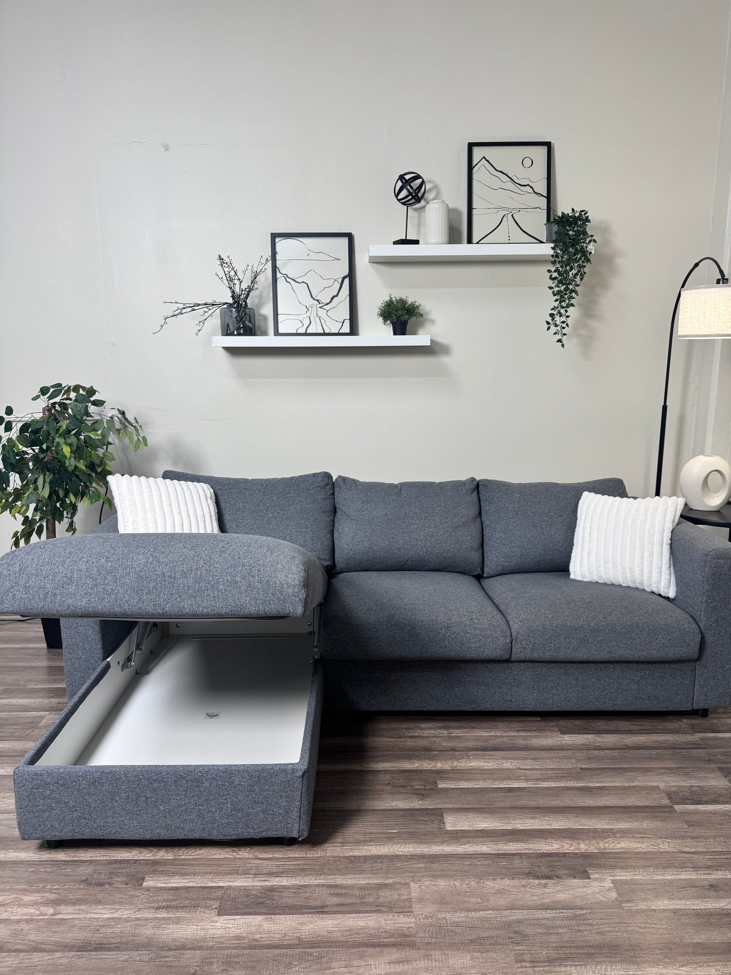 Ikea Gray Sectional Couch with Storage