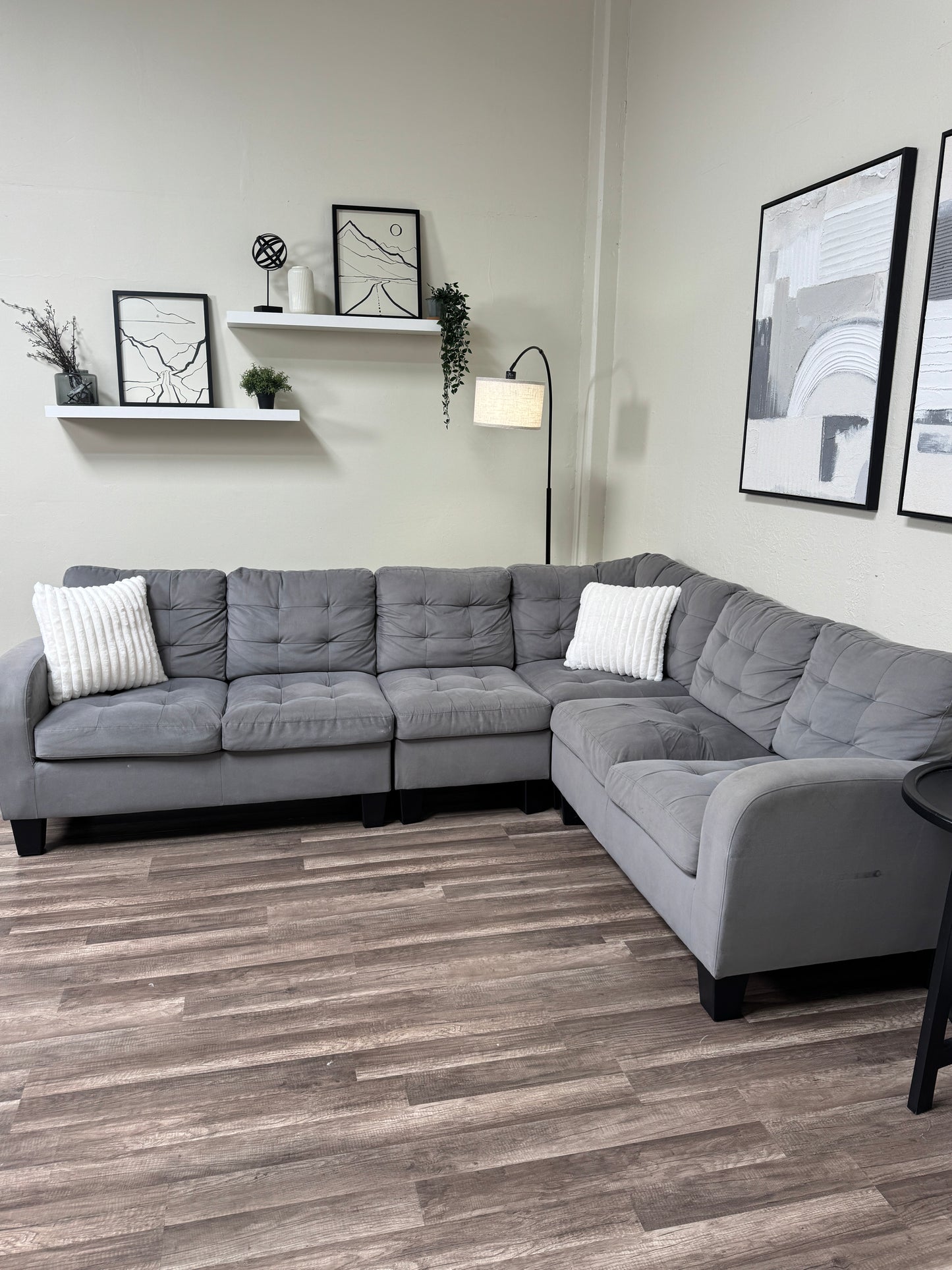 Gray L Sectional Couch