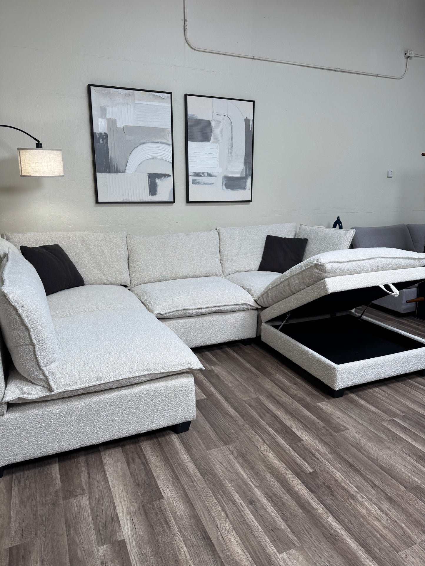 5 Piece Boucle Cloud Modular Sectional