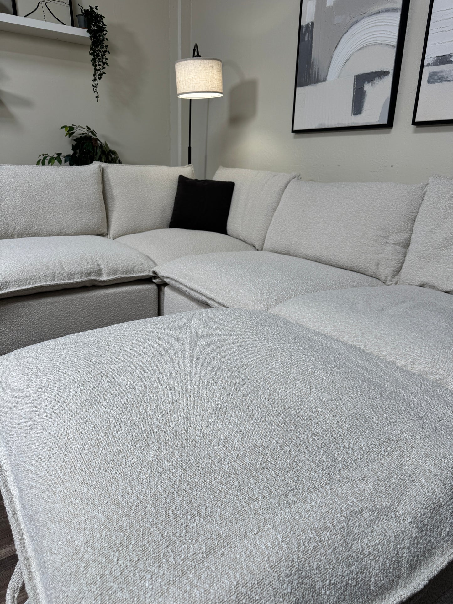 5 Piece Boucle Cloud Modular Sectional