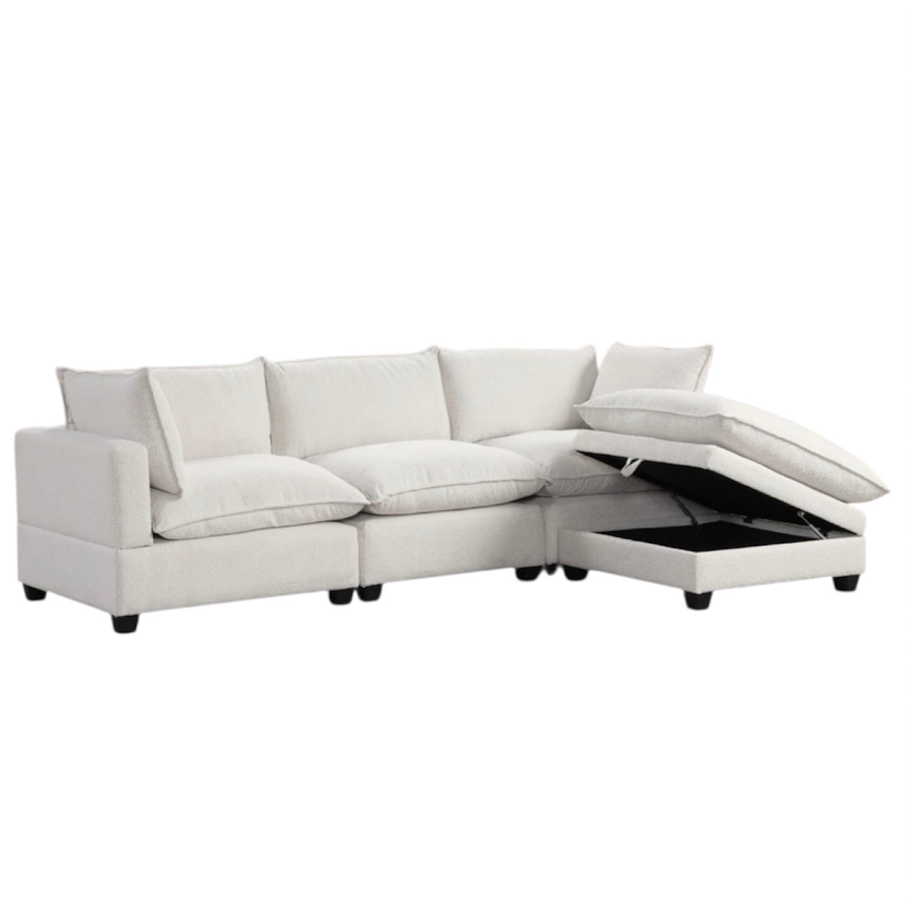 Cloud Boucle Modular Sectional - 4 Piece