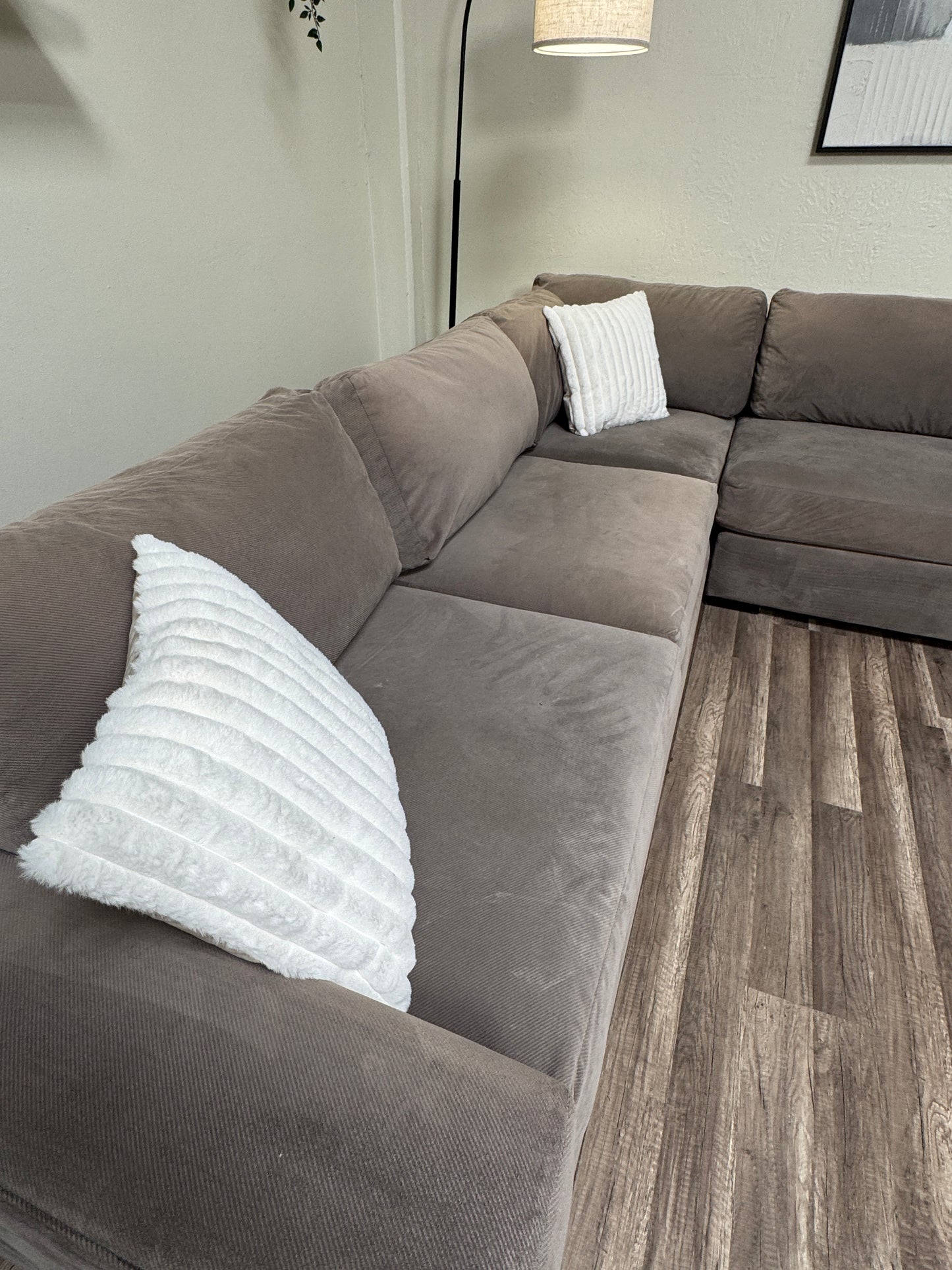 Crate & Barrel Gray Sectional Couch