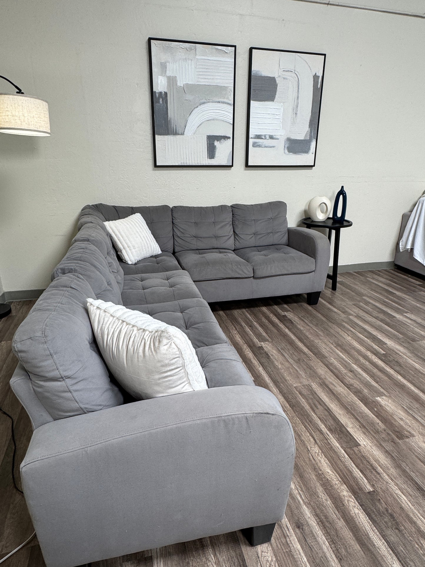 Gray L Sectional Couch