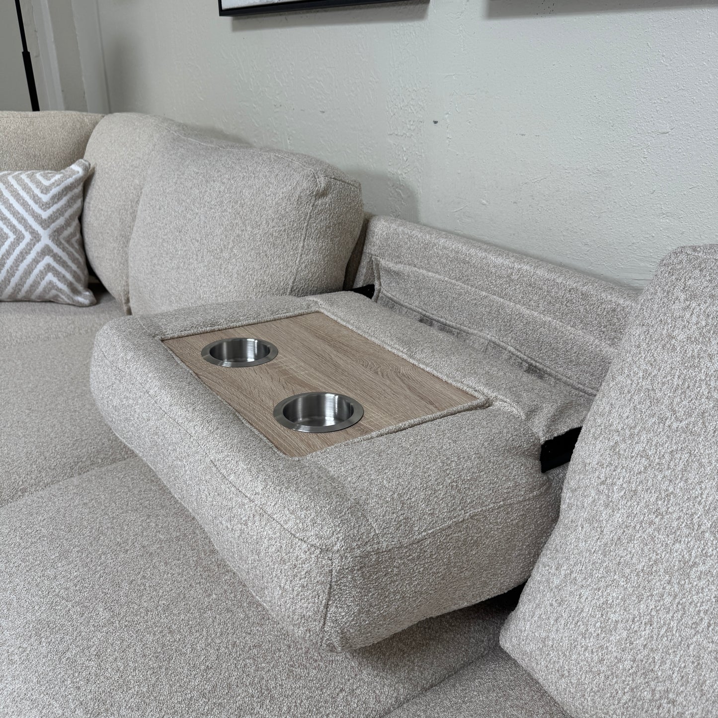 New Atlantic Beige Sectional Sleeper with Storage