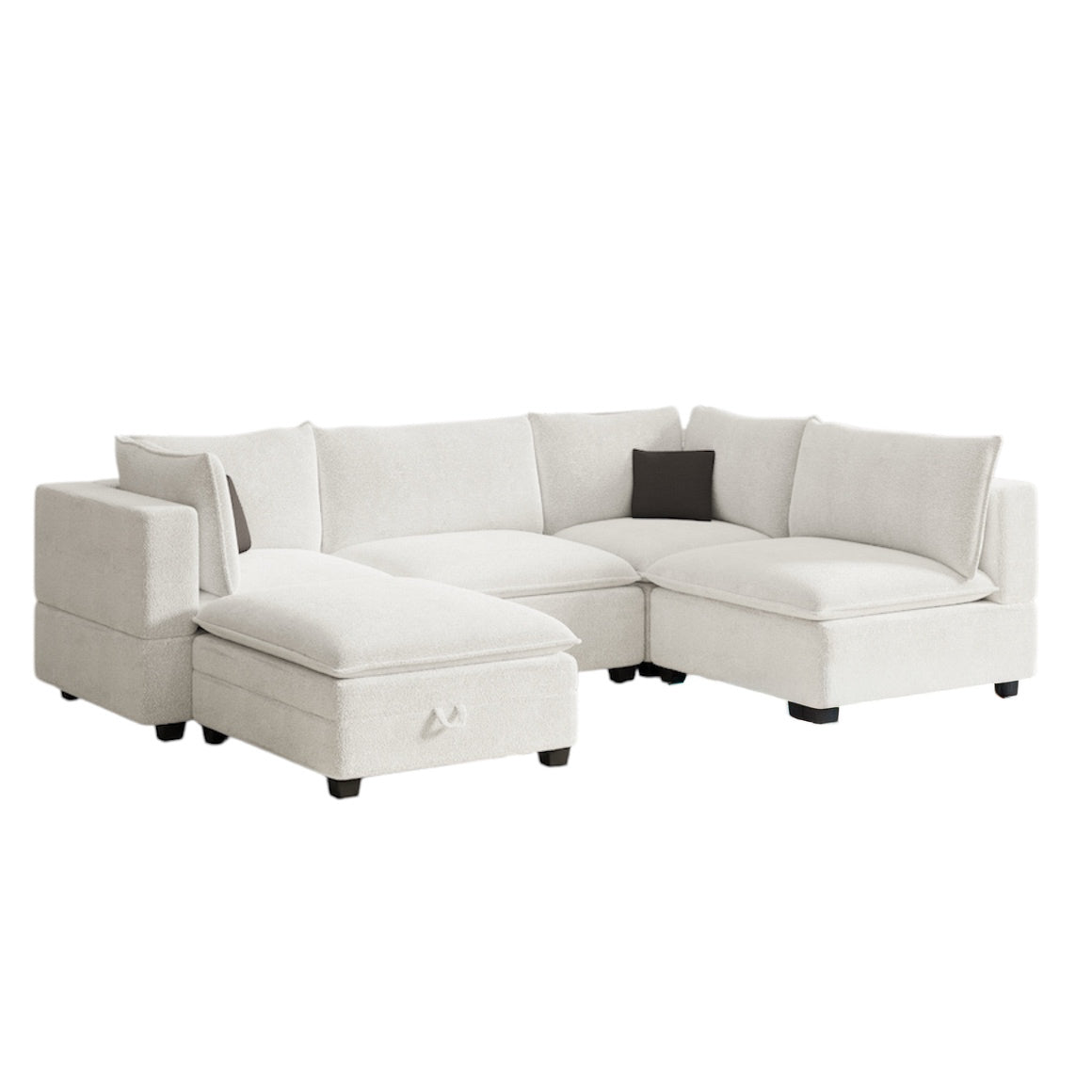 New In Box Cloud Boucle Modular Sectional - 5 Piece