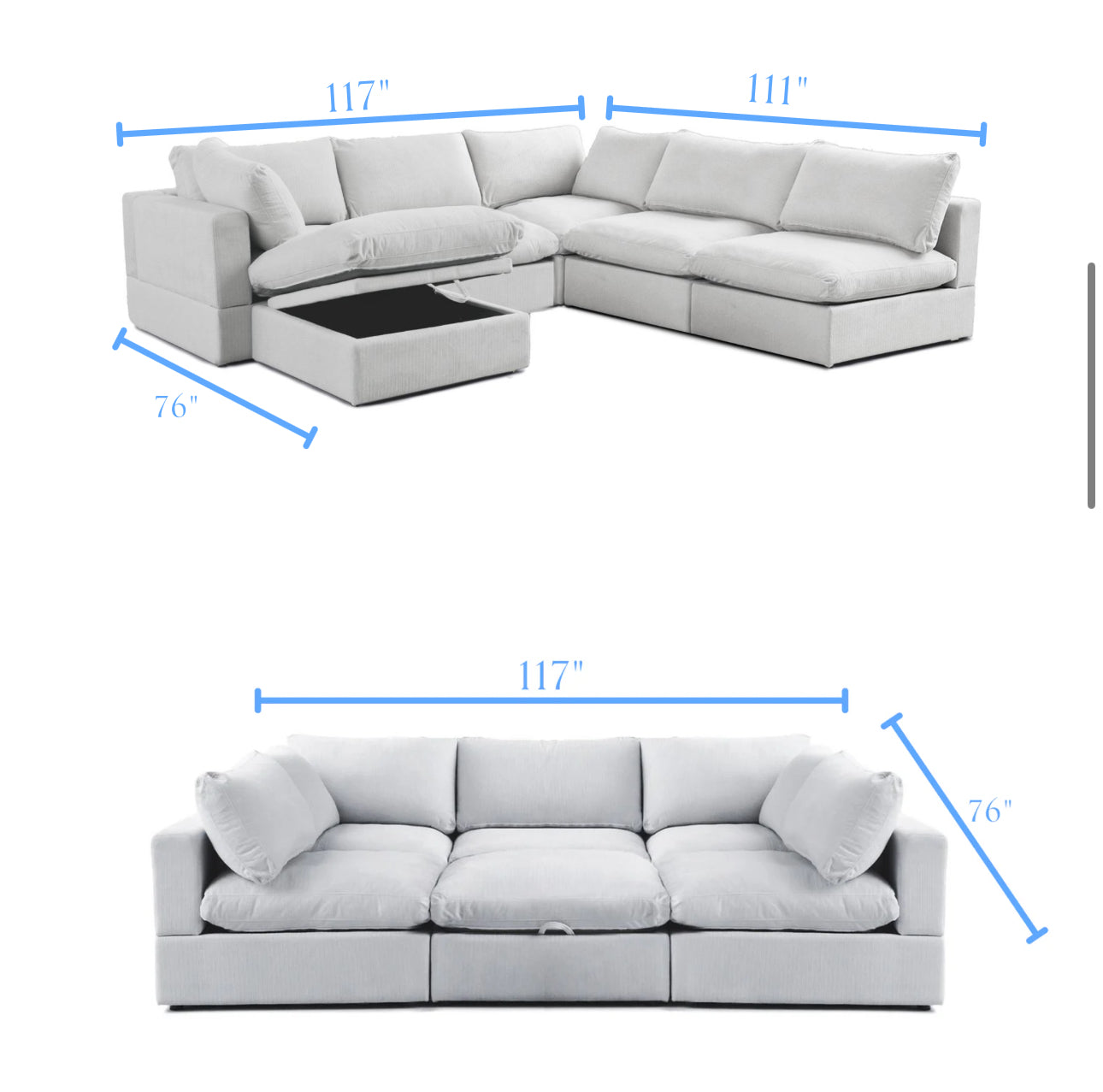 New In Box 6 Piece Comfy Cloud - White