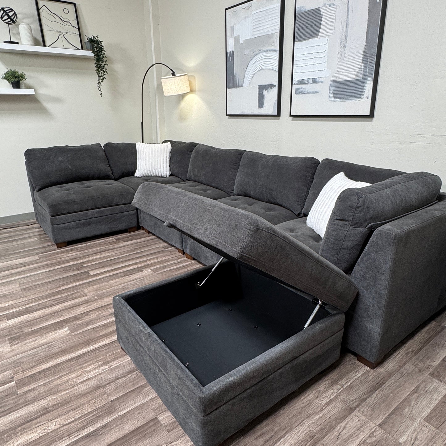 Thomasville Gray Modular Sectional Couch