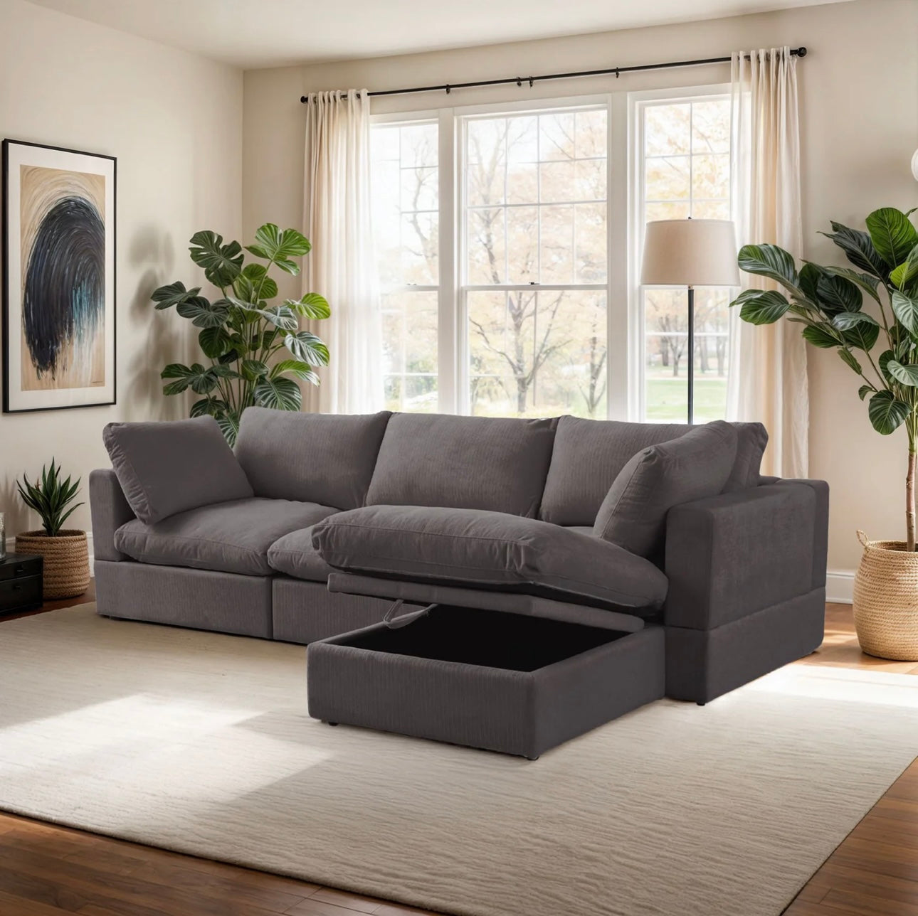 New In Box 4 Piece Comfy Cloud - Dark Gray