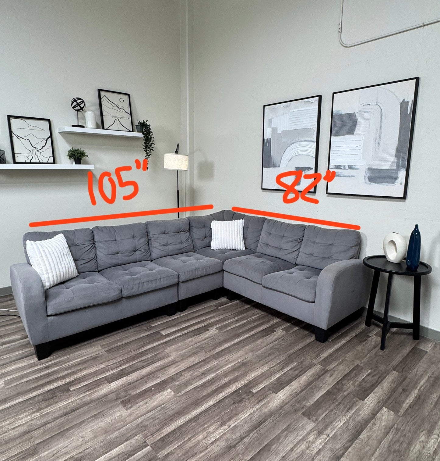 Gray L Sectional Couch