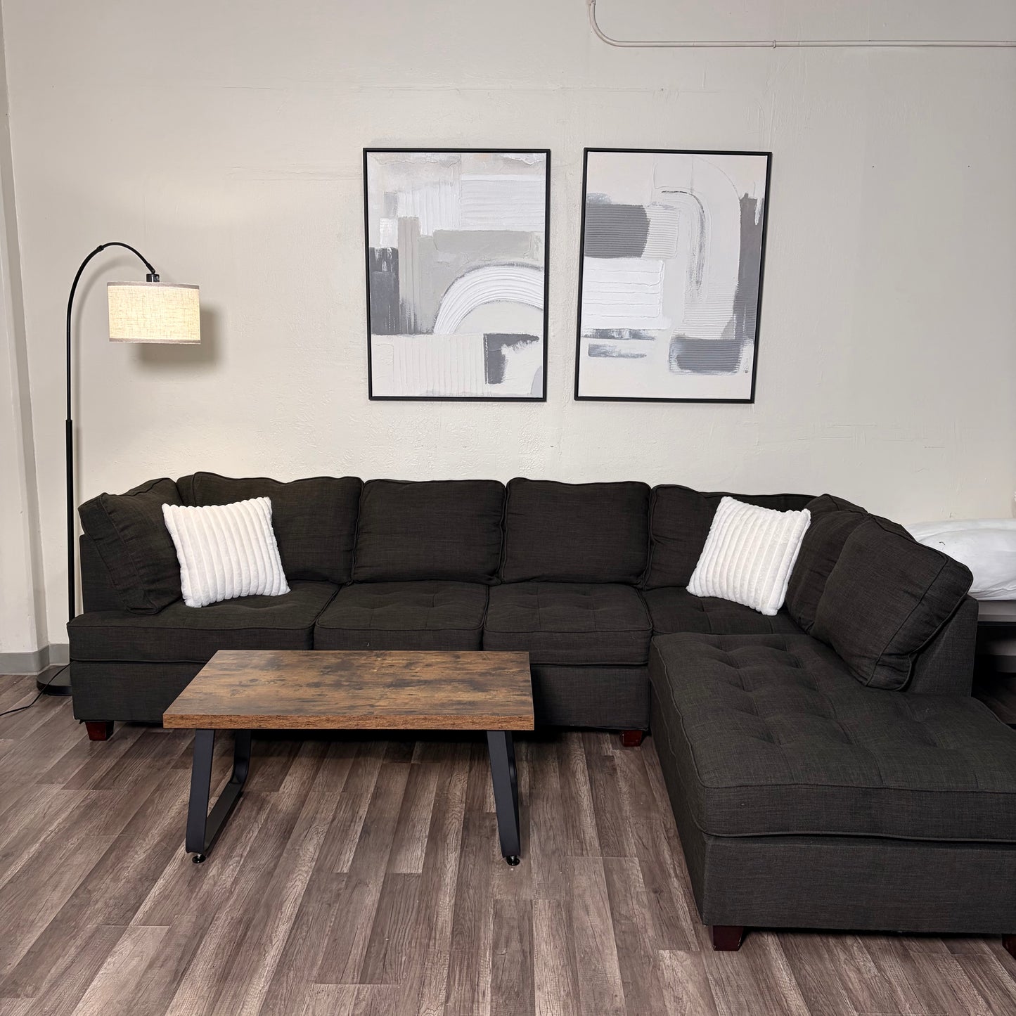 Dark Gray L Shaped Sectional
