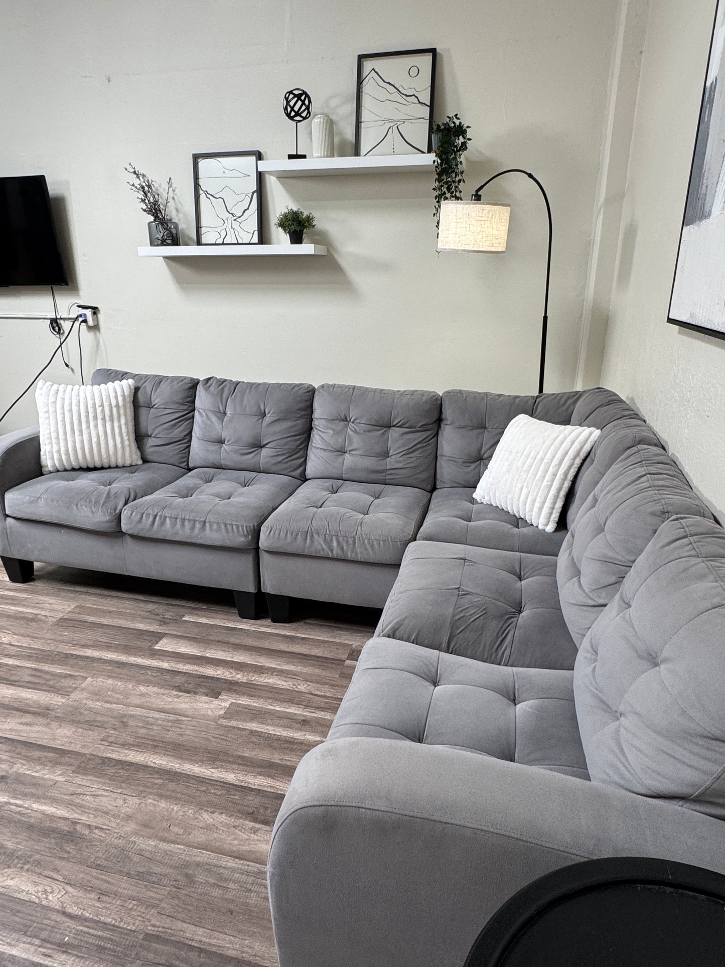 Gray L Sectional Couch