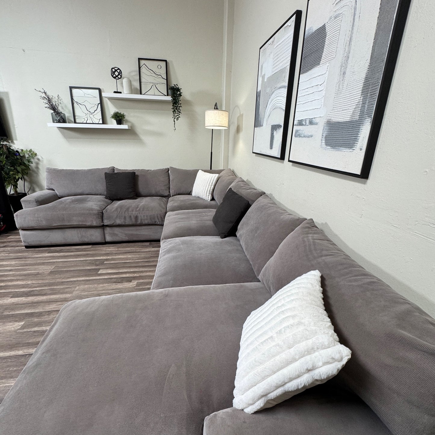 Macys Gray Sectional Couch