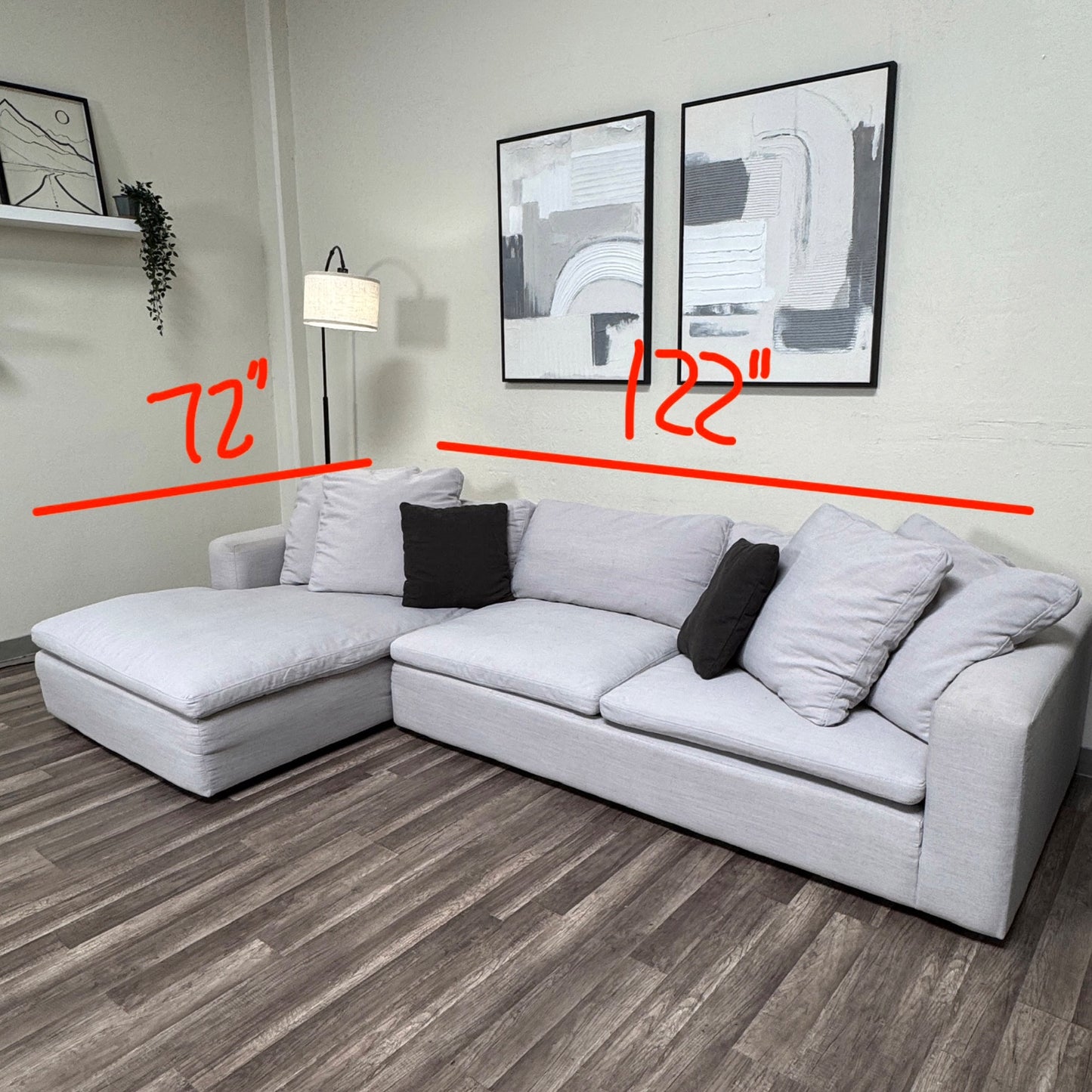 Gray Living Spaces Sectional Couch