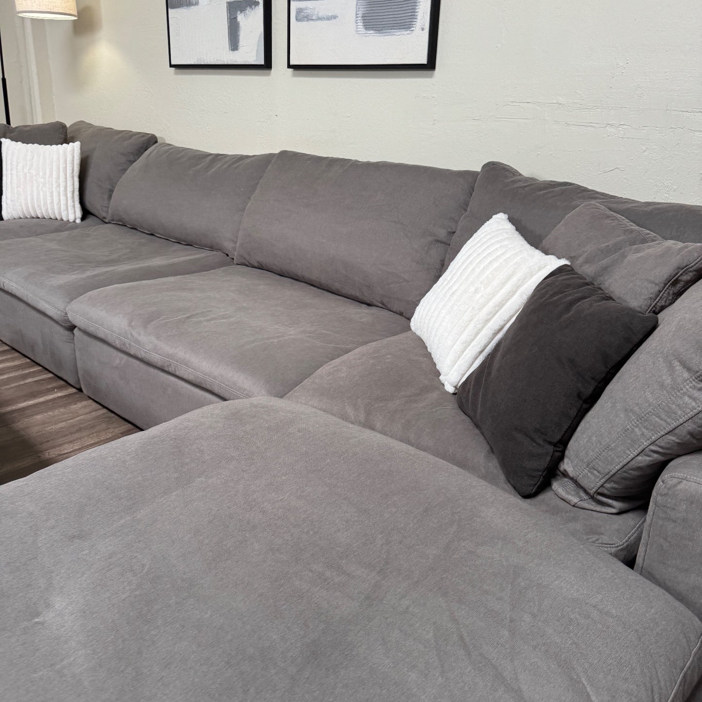 Oversized Gray Modular Sectional Couch