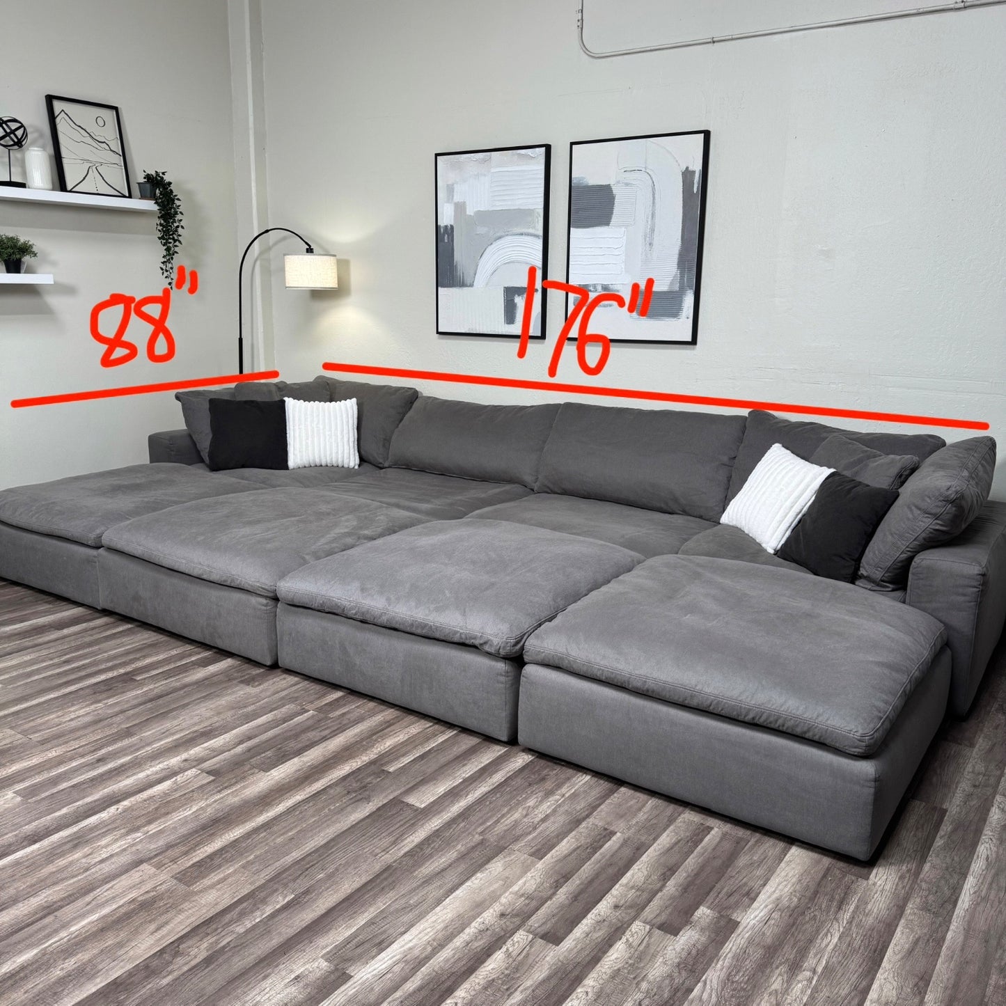 Oversized Gray Modular Sectional Couch