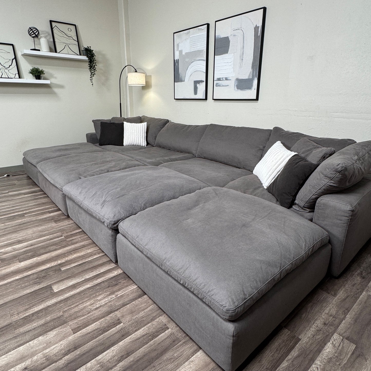 Oversized Gray Modular Sectional Couch