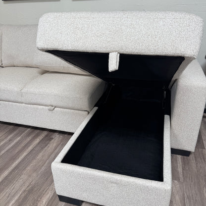 New Atlantic Beige Sectional Sleeper with Storage