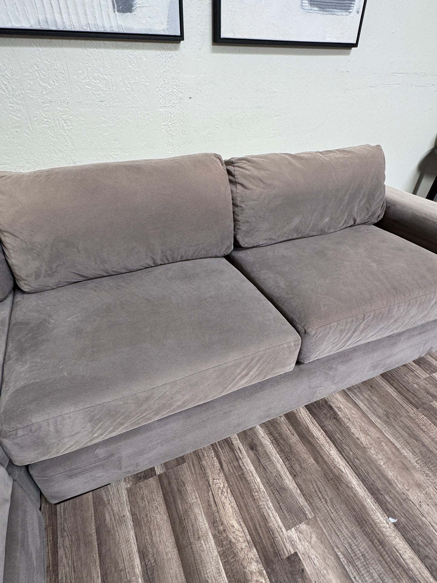 Crate & Barrel Gray Sectional Couch