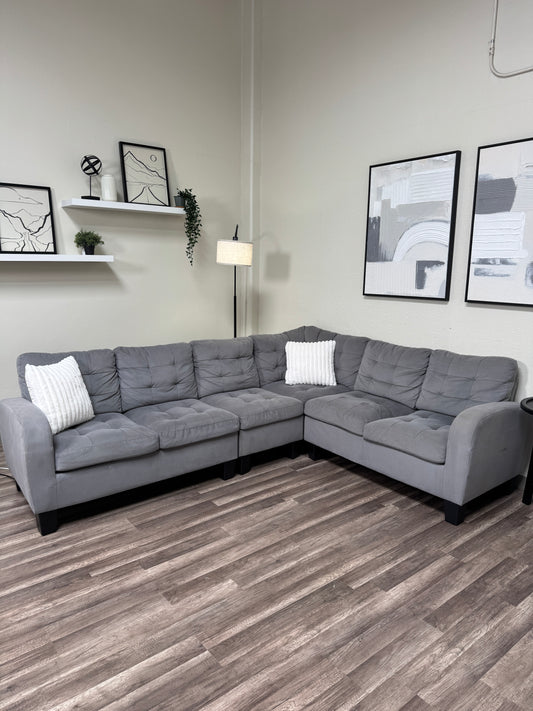 Gray L Sectional Couch