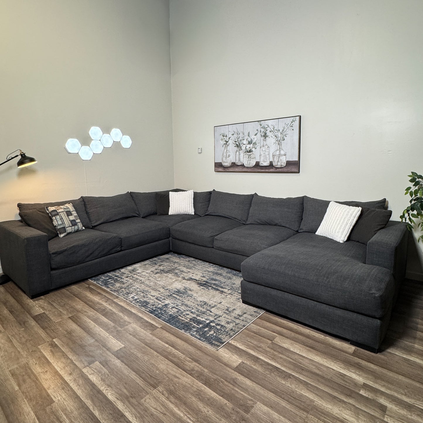 U-Shaped Dark Gray Sectional