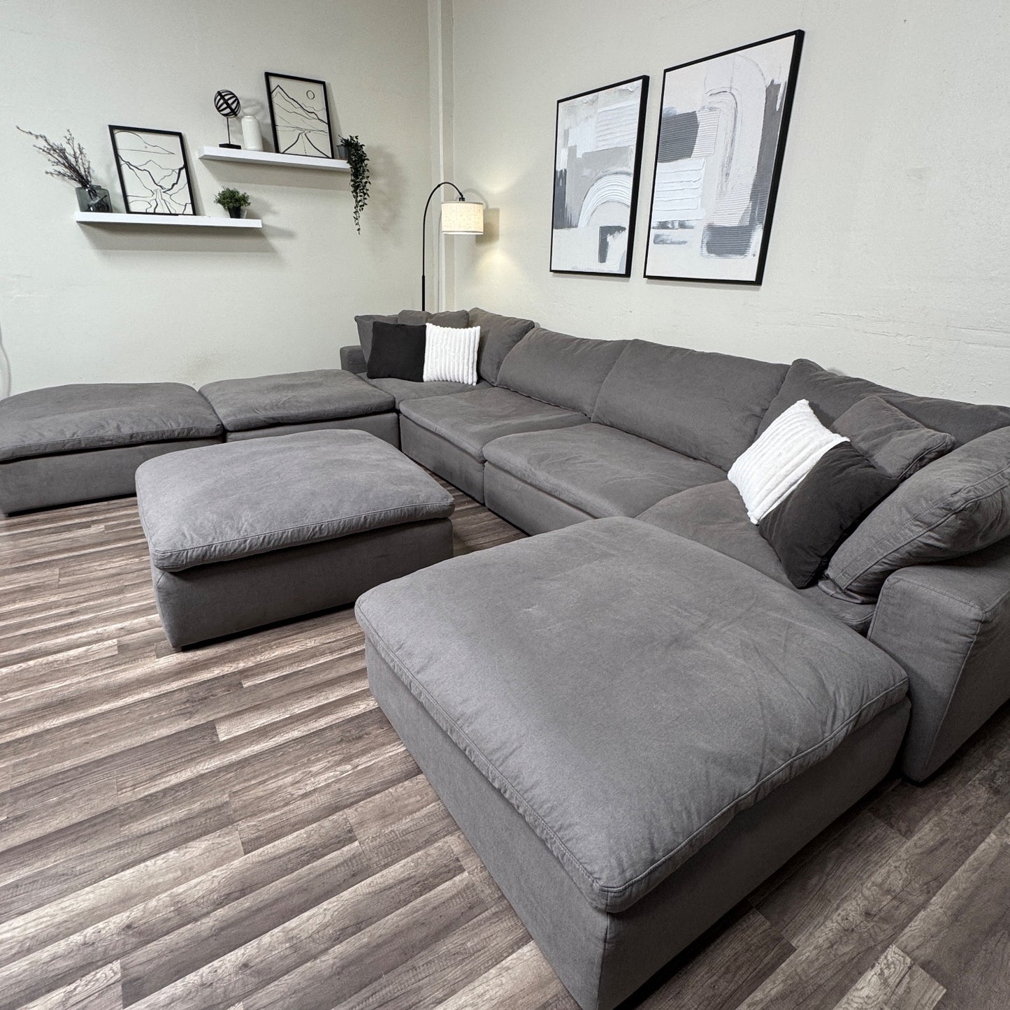 Oversized Gray Modular Sectional Couch