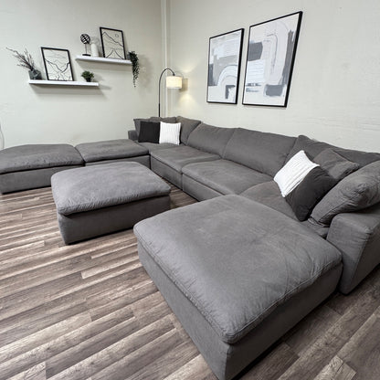 Oversized Gray Modular Sectional Couch