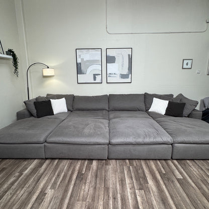Oversized Gray Modular Sectional Couch