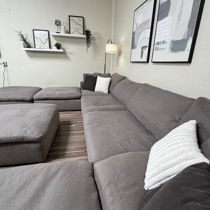 Oversized Gray Modular Sectional Couch