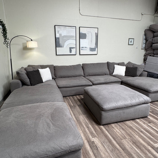 Oversized Gray Modular Sectional Couch